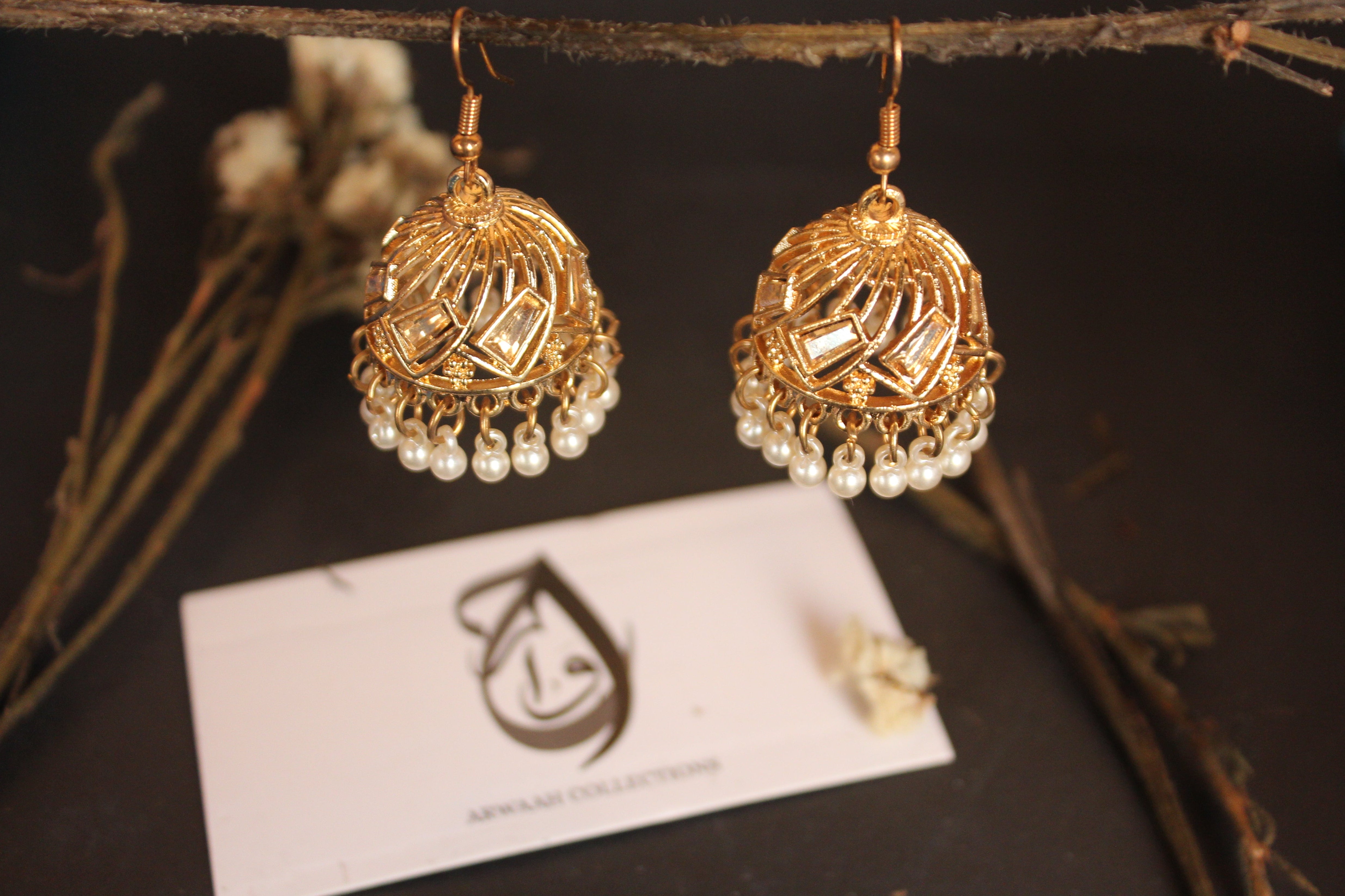 Classic Gold Pearl Jhumkay