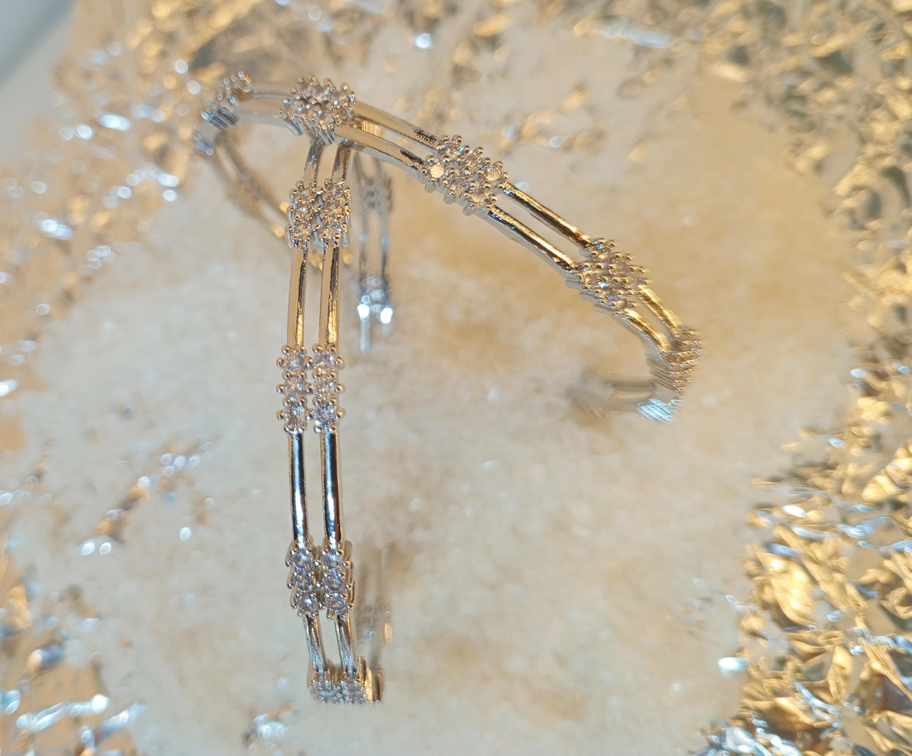Zircon Studded Bangle Pair