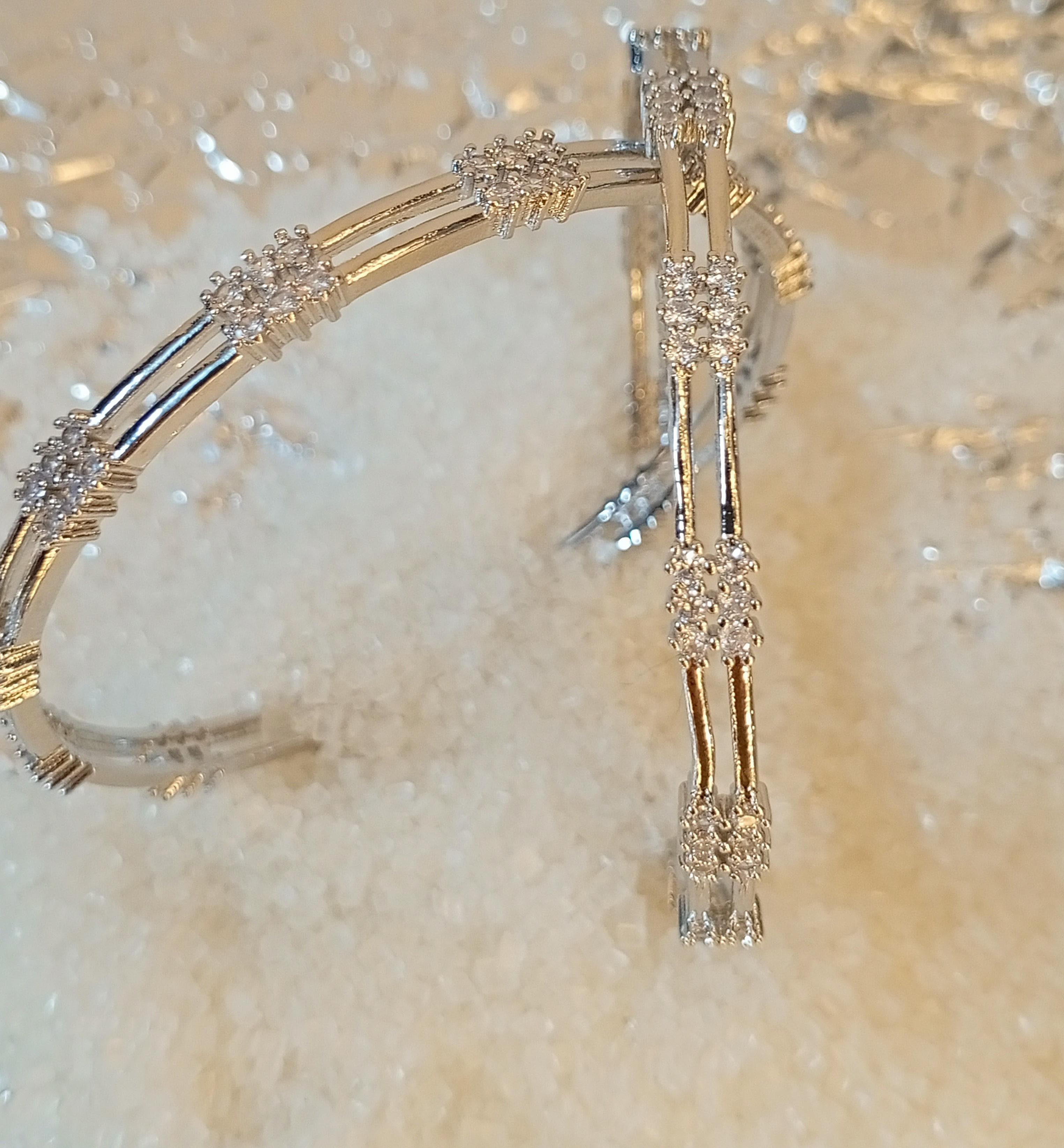 Zircon Studded Bangle Pair