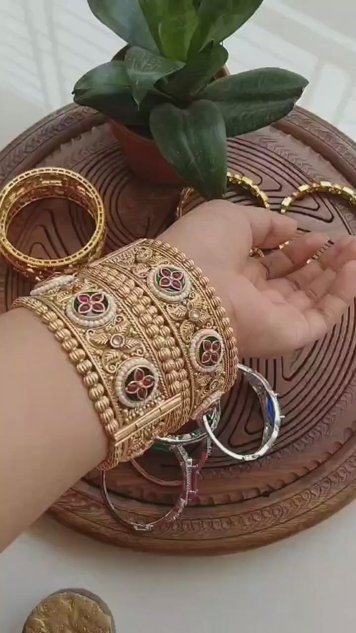 Indian Rajwaadi Openable Bangles (Pair)