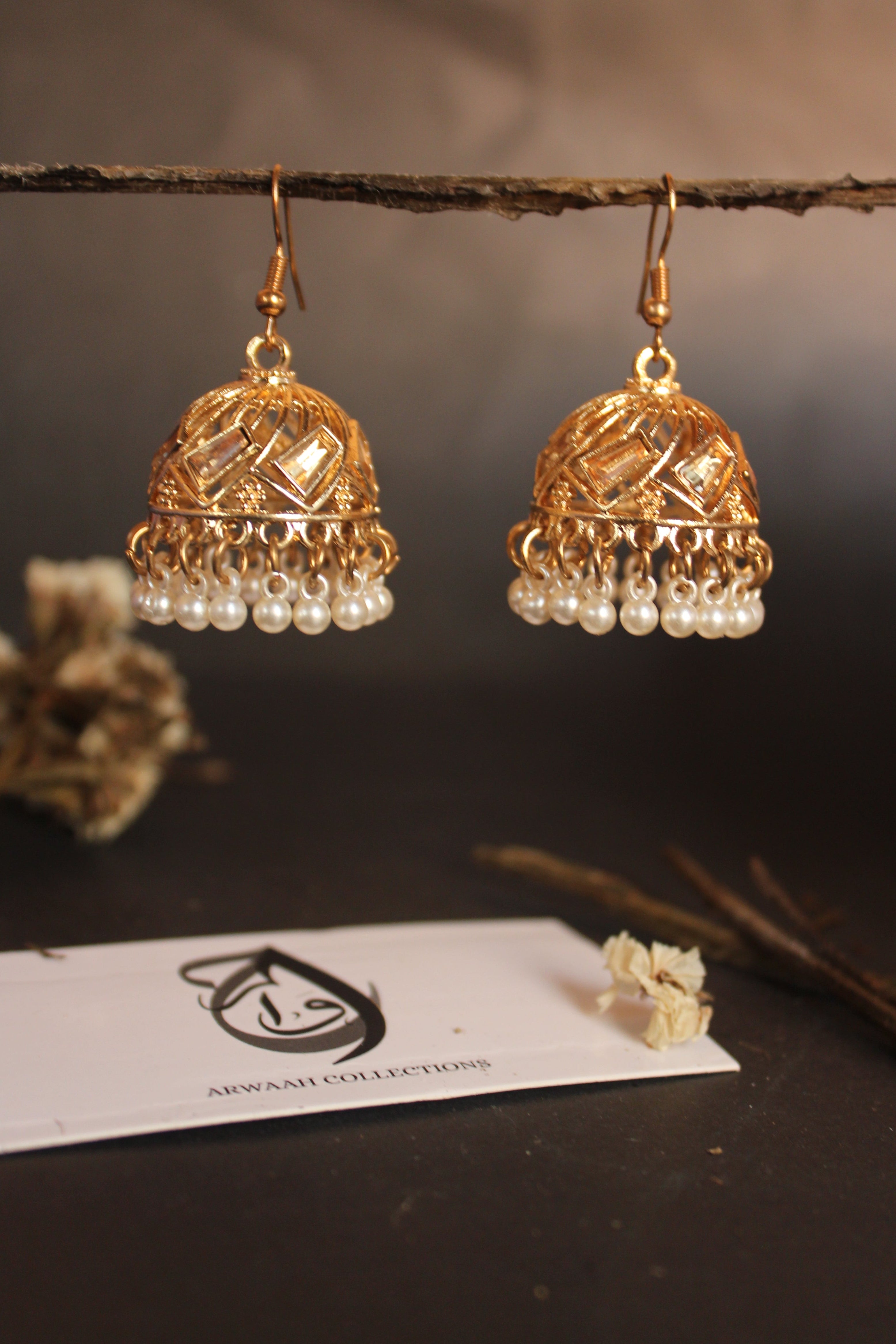 Classic Gold Pearl Jhumkay