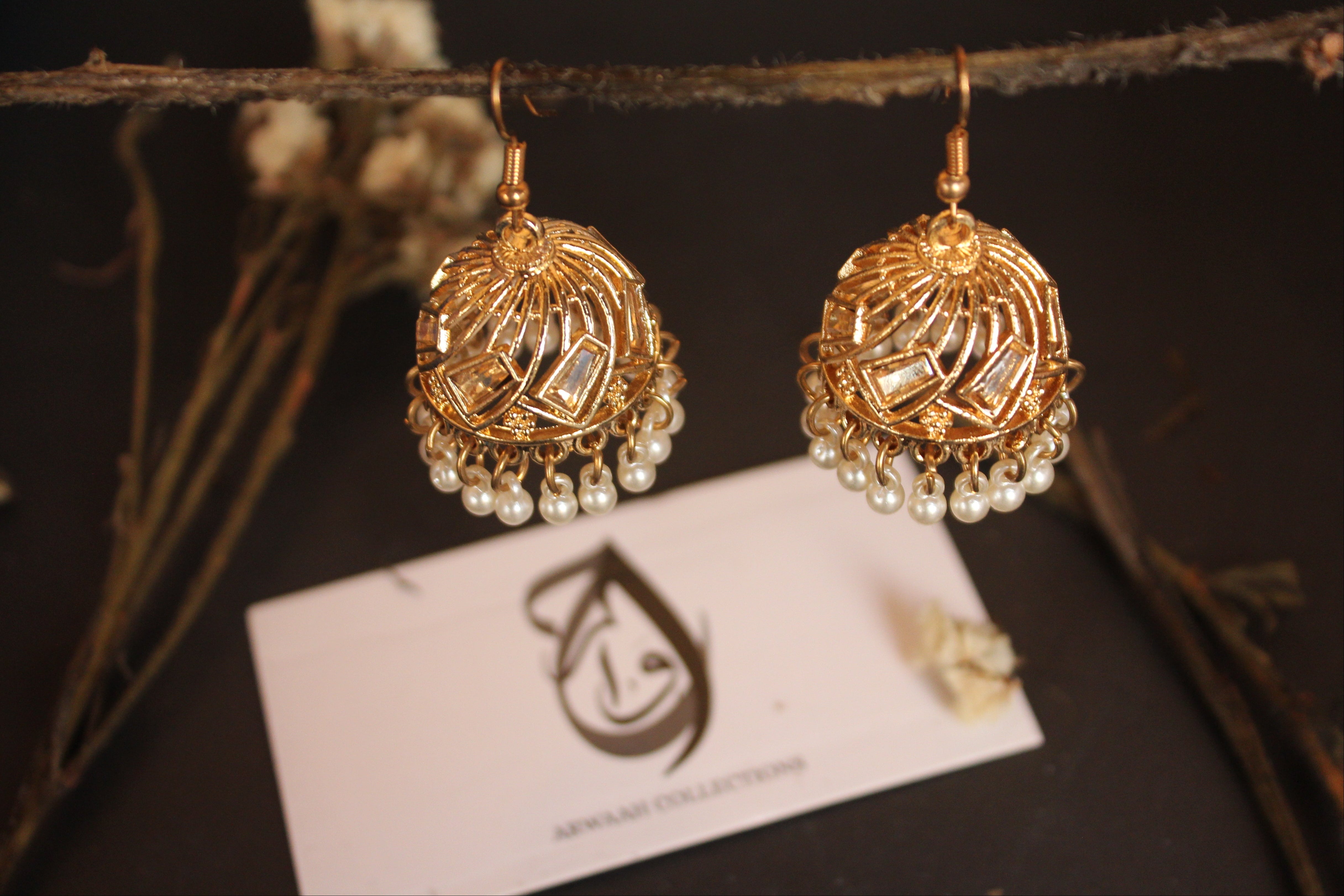 Classic Gold Pearl Jhumkay