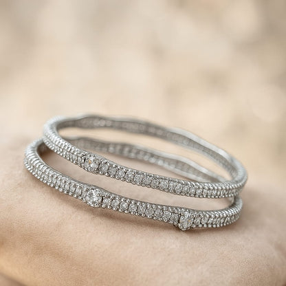 Luxury Full Zircon Bangles – Pair Set