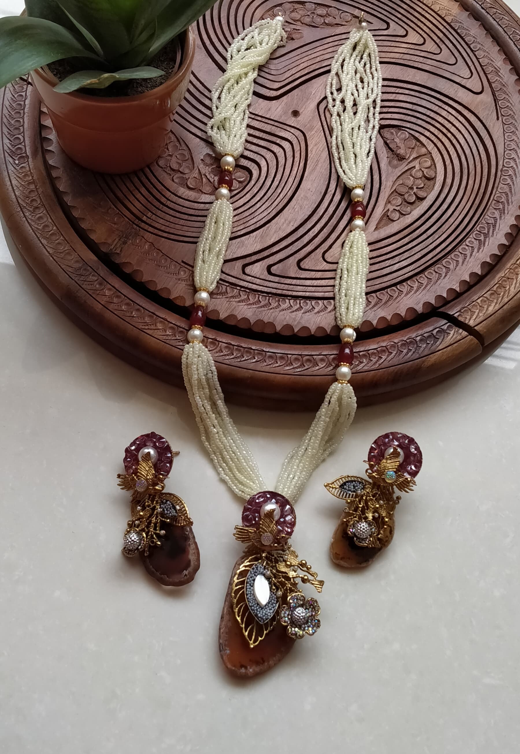 Turkish Aqeeq Stone Mala Set