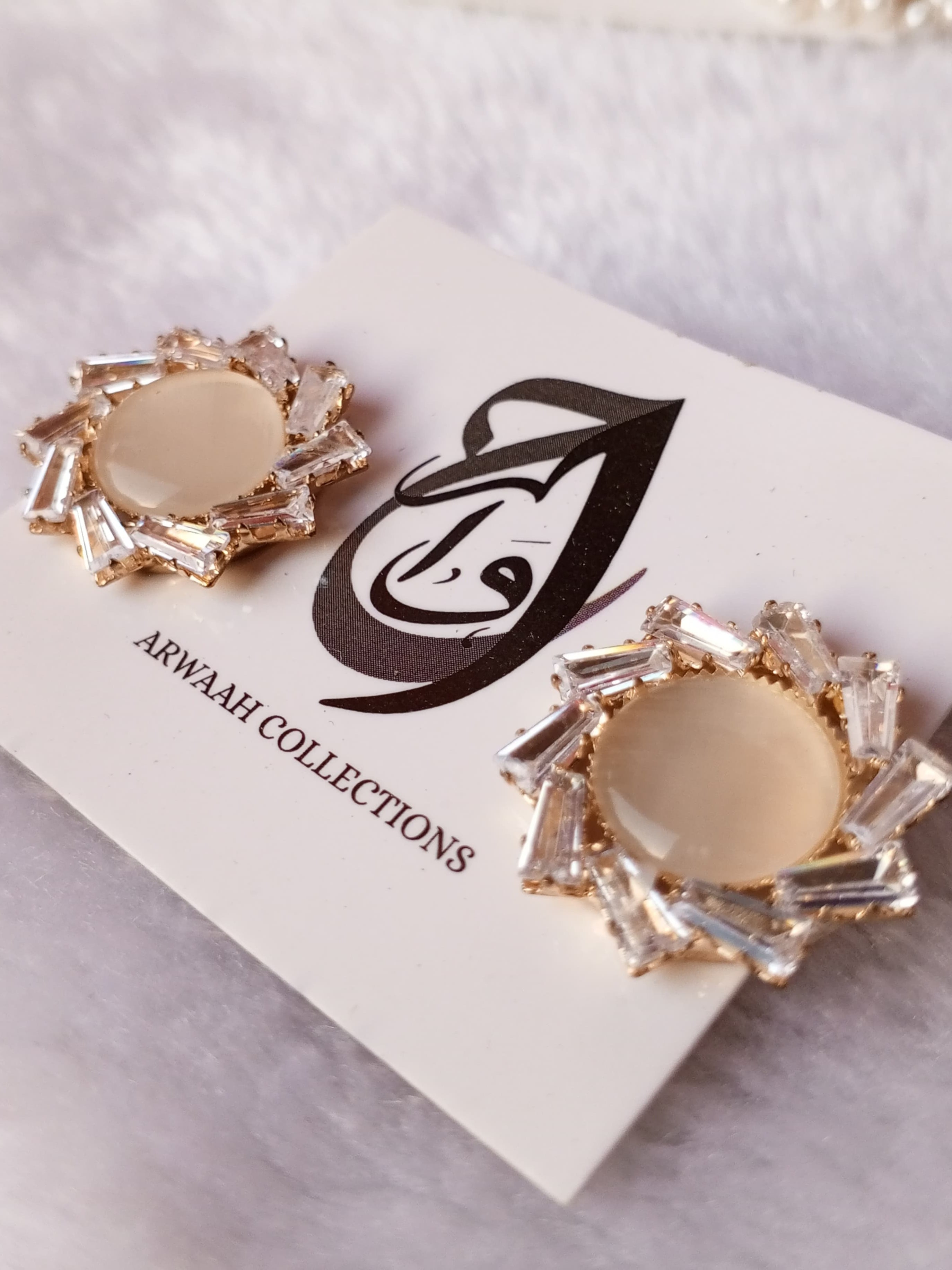 Crystal Bloom Stud Earrings – ARWAAH COLLECTIONS