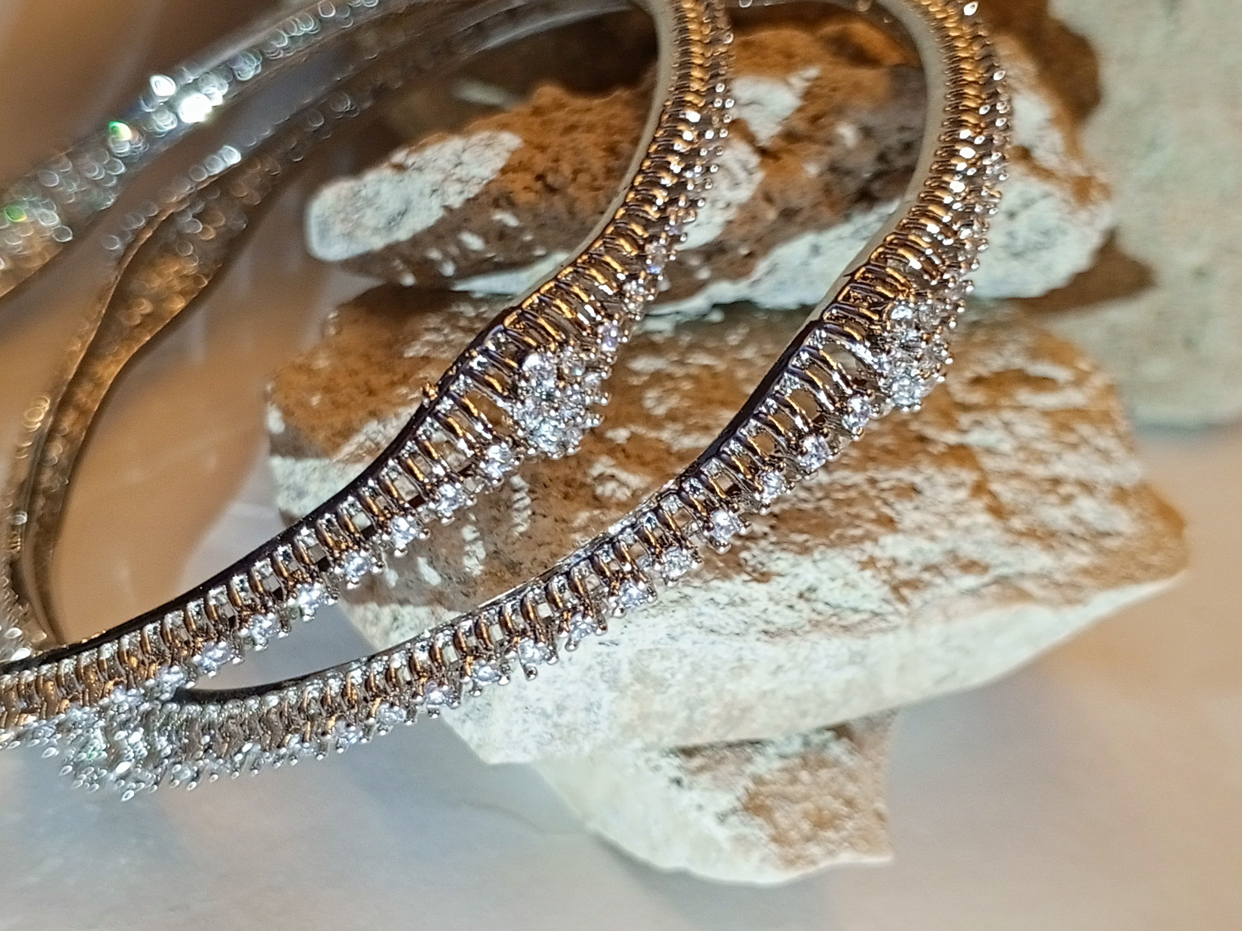 Luxury Full Zircon Bangles – Pair Set