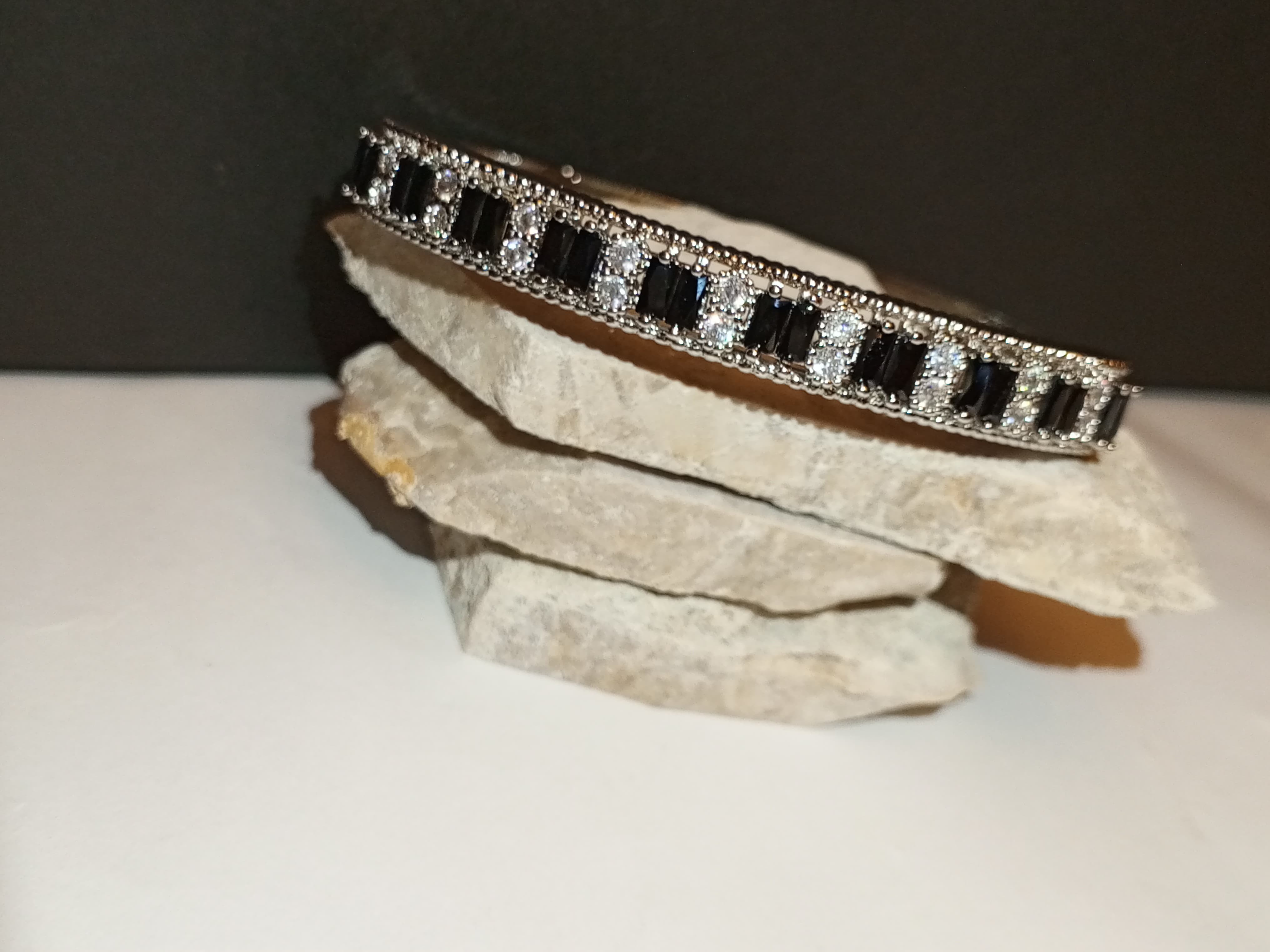 Black Stone Silver  Bracelet