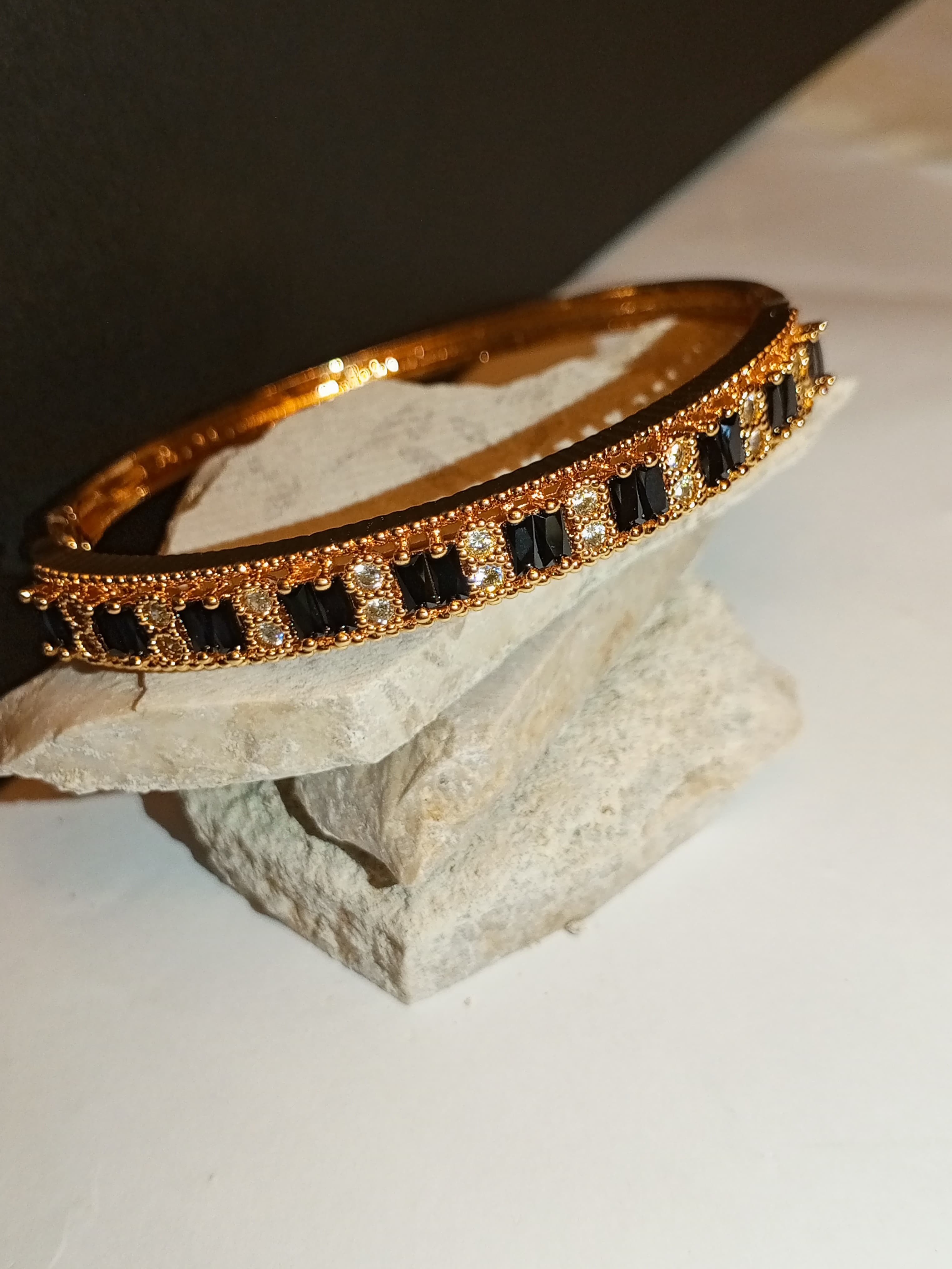 Black Stone Golden Bracelet