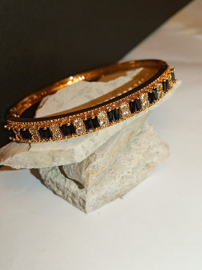 Black Stone Golden Bracelet