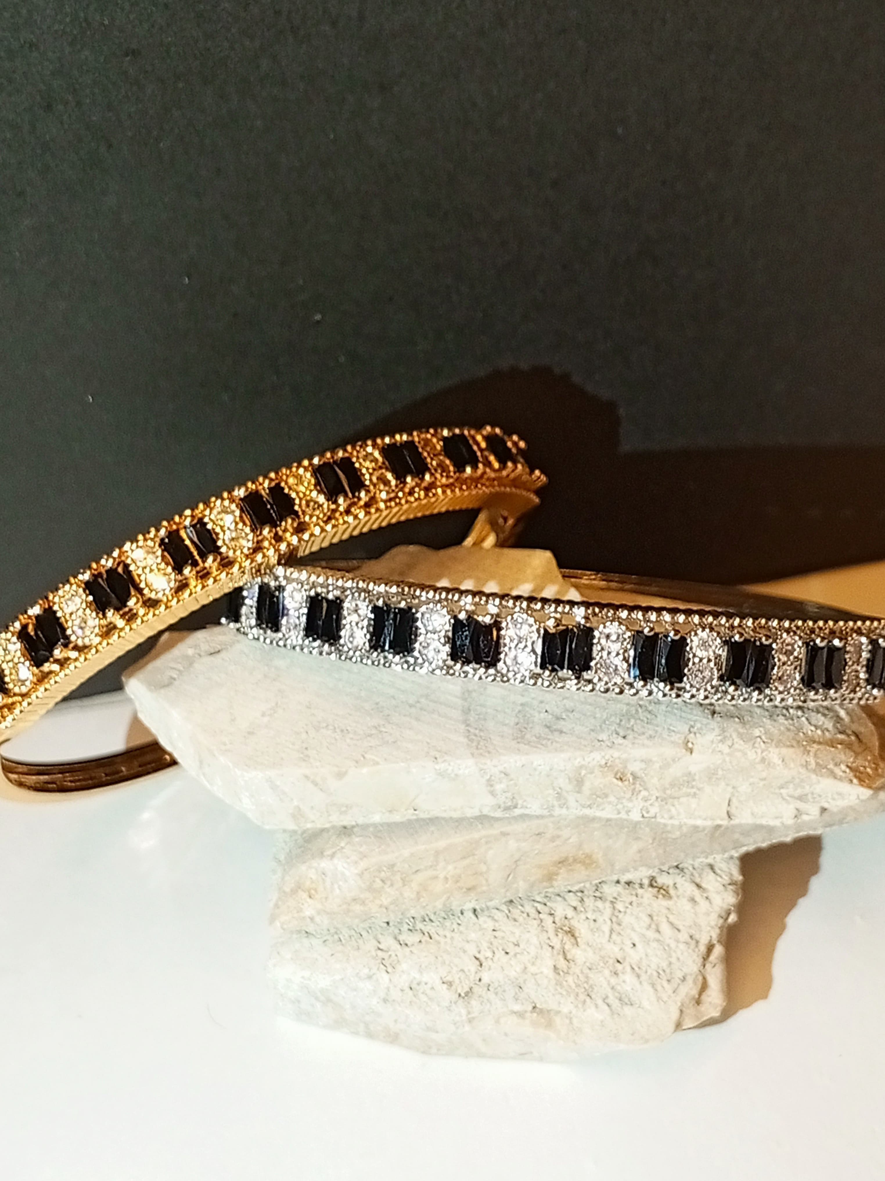 Black Stone Golden Bracelet