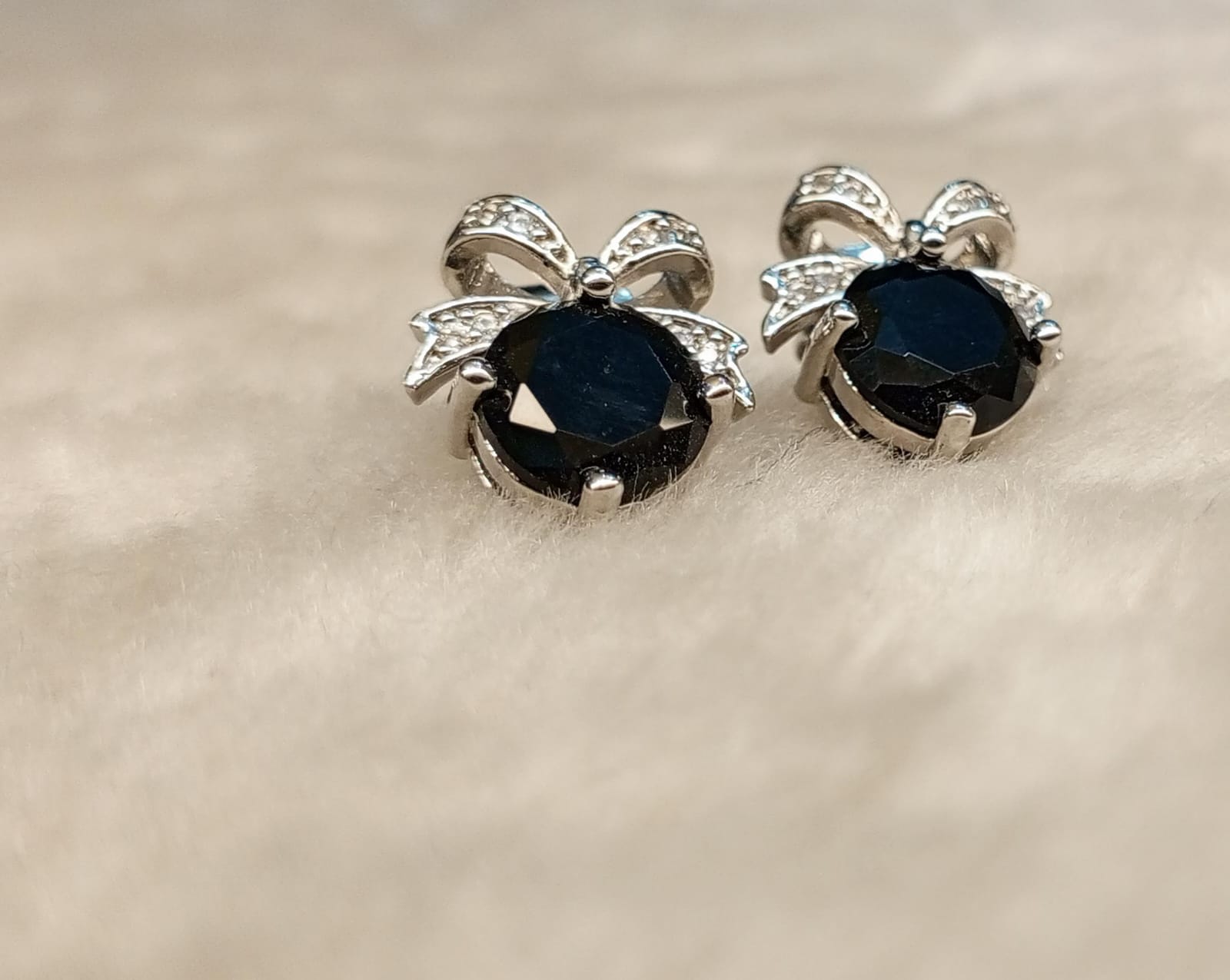Navy Blue Bow Stud Earrings – ARWAAH COLLECTIONS