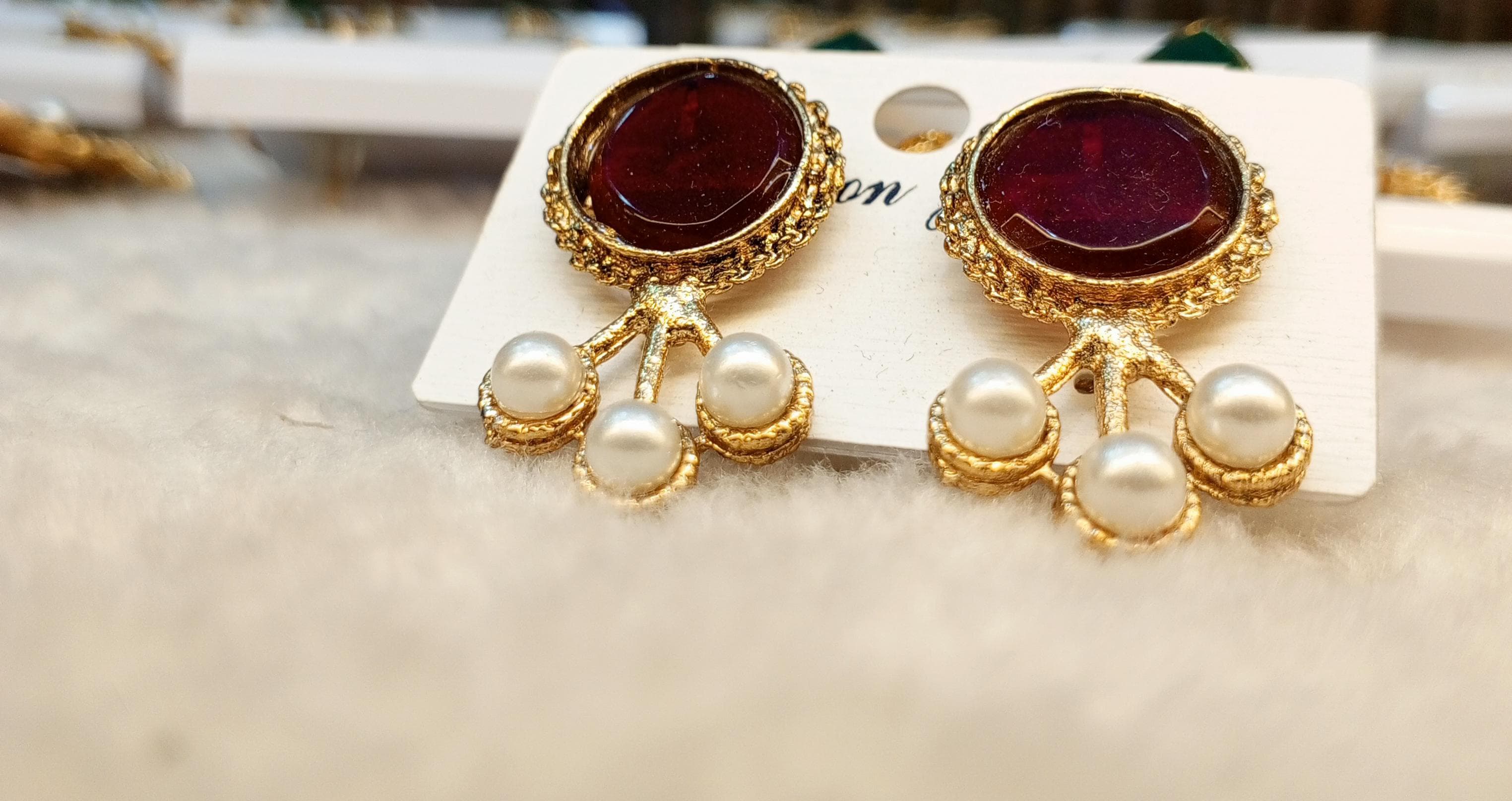 Ruby Zircon Pearl Drop Studs – ARWAAH COLLECTIONS