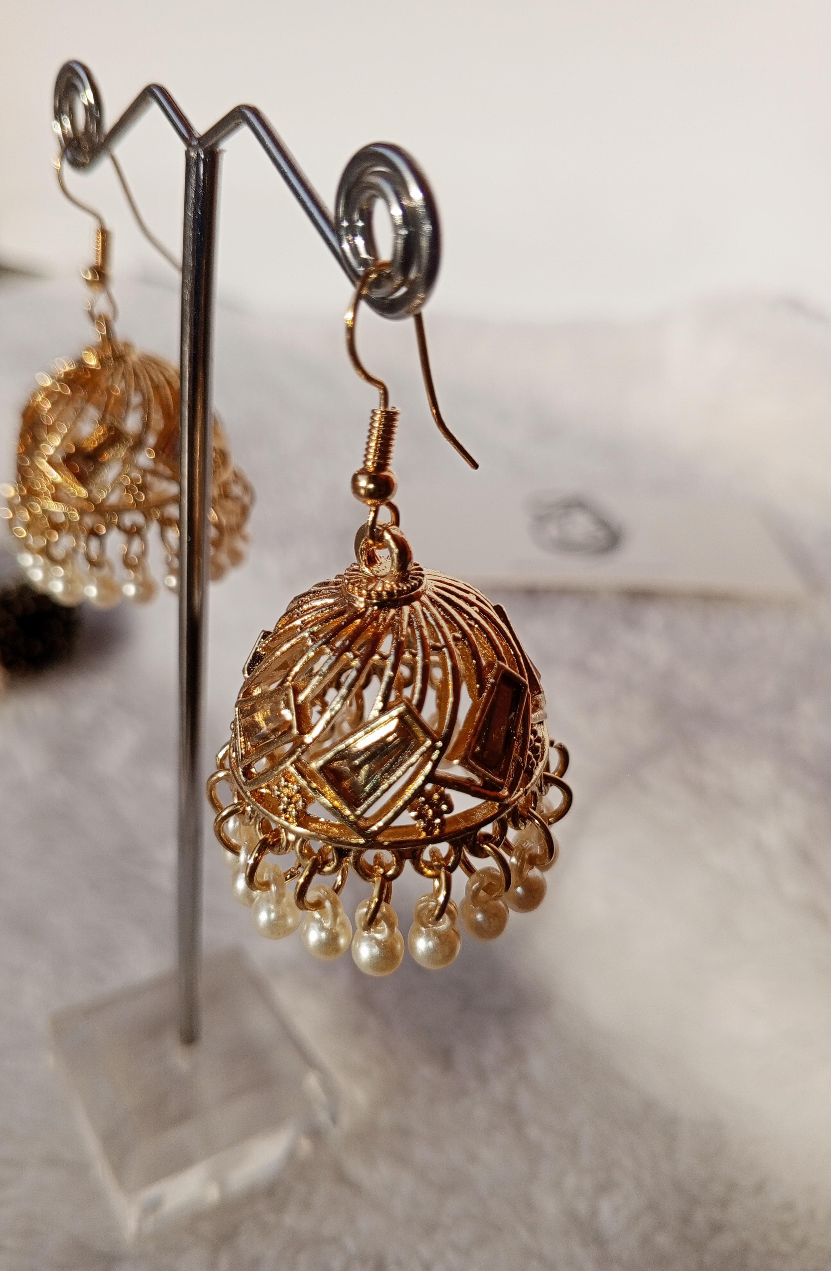 Classic Gold Pearl Jhumkay