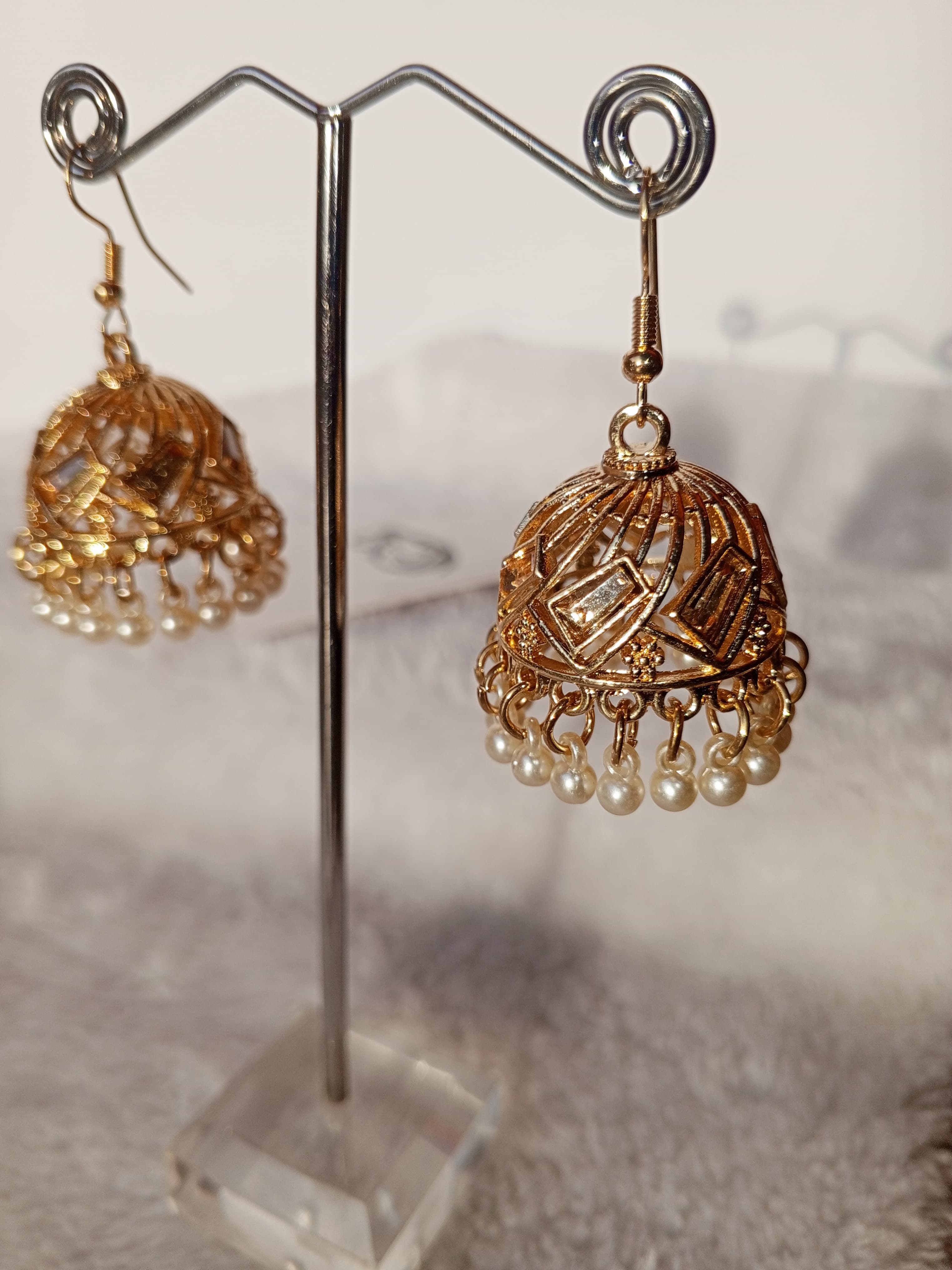 Classic Gold Pearl Jhumkay