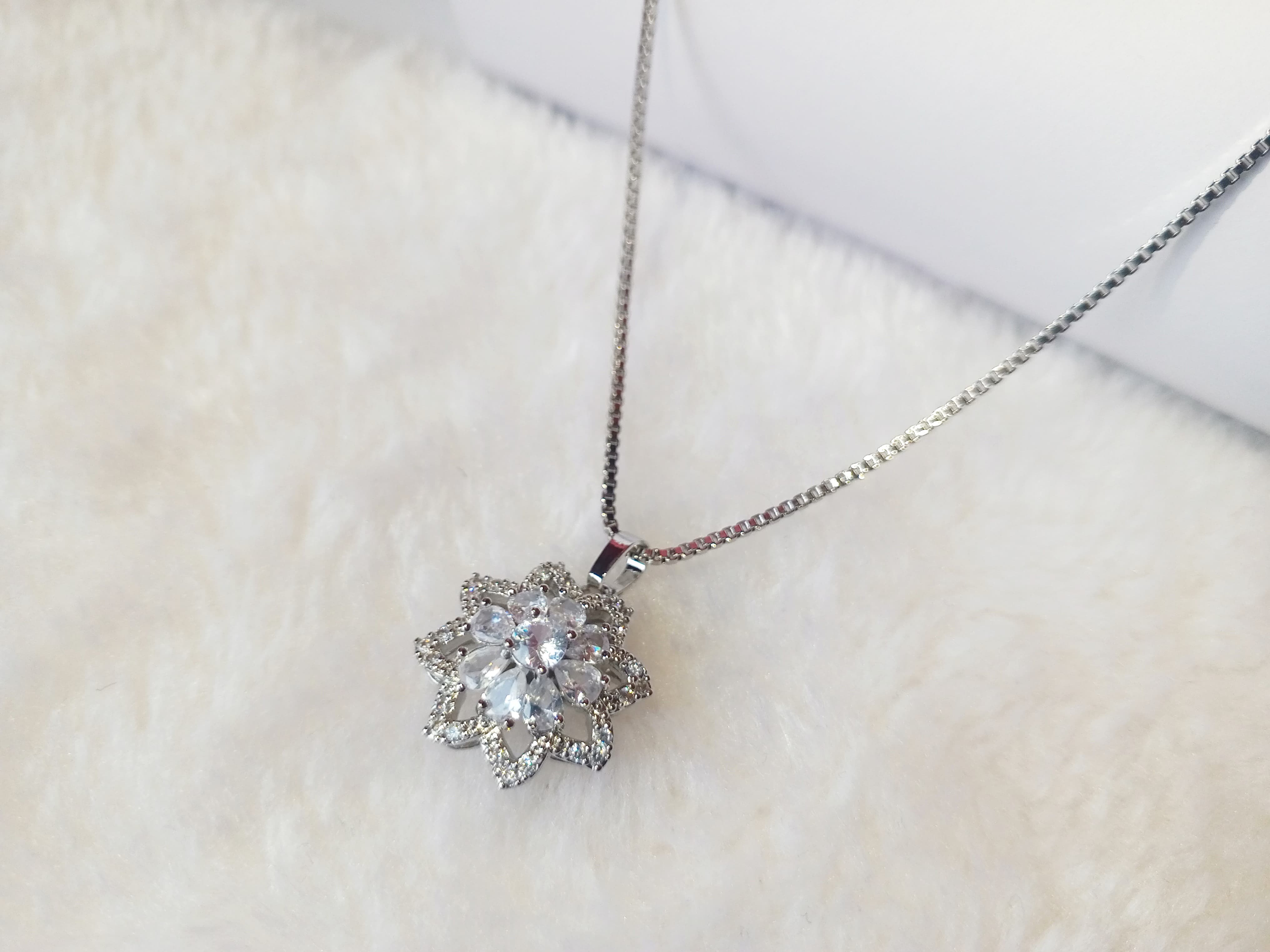 Zarqa Sitara Necklace By Arwaah Collections (Silver)