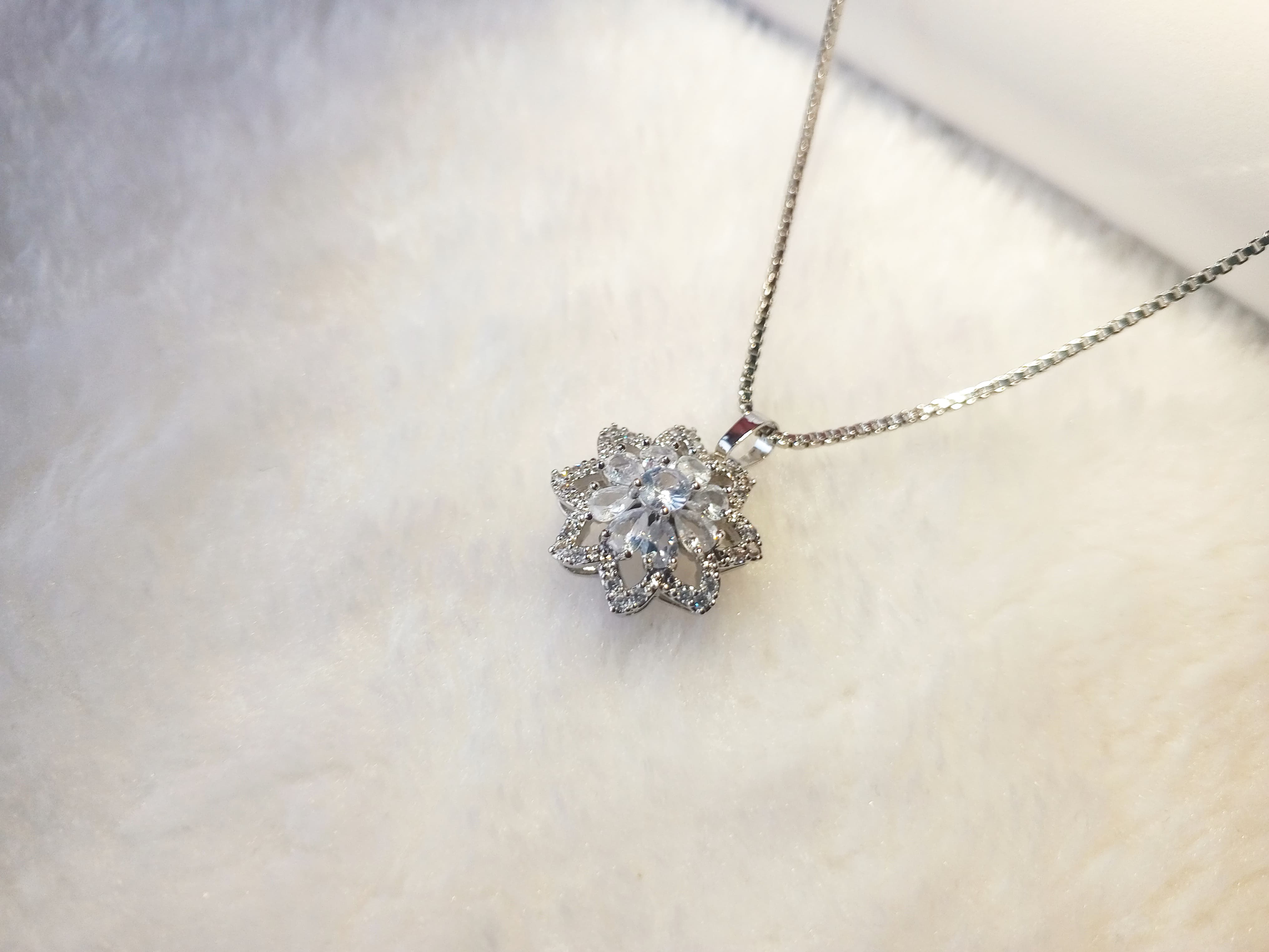 Zarqa Sitara Necklace By Arwaah Collections (Silver)