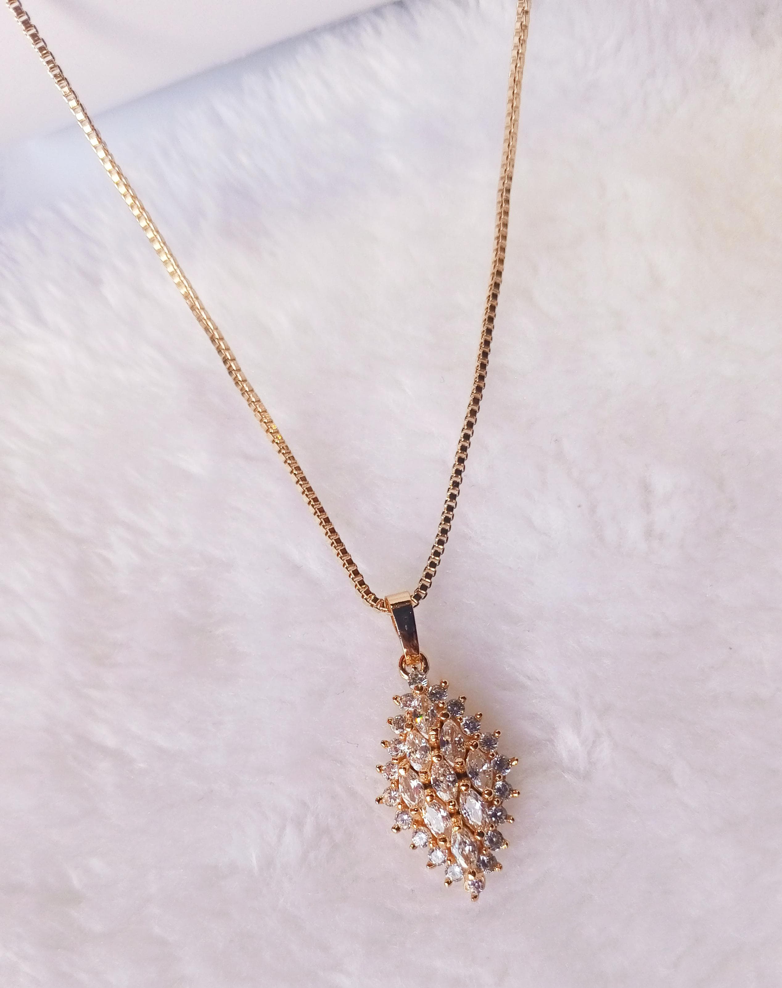 Radiant Marquise CZ Pendant Necklace – ARWAAH COLLECTIONS