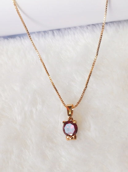 Crimson Solitaire Charm Necklace – ARWAAH COLLECTIONS