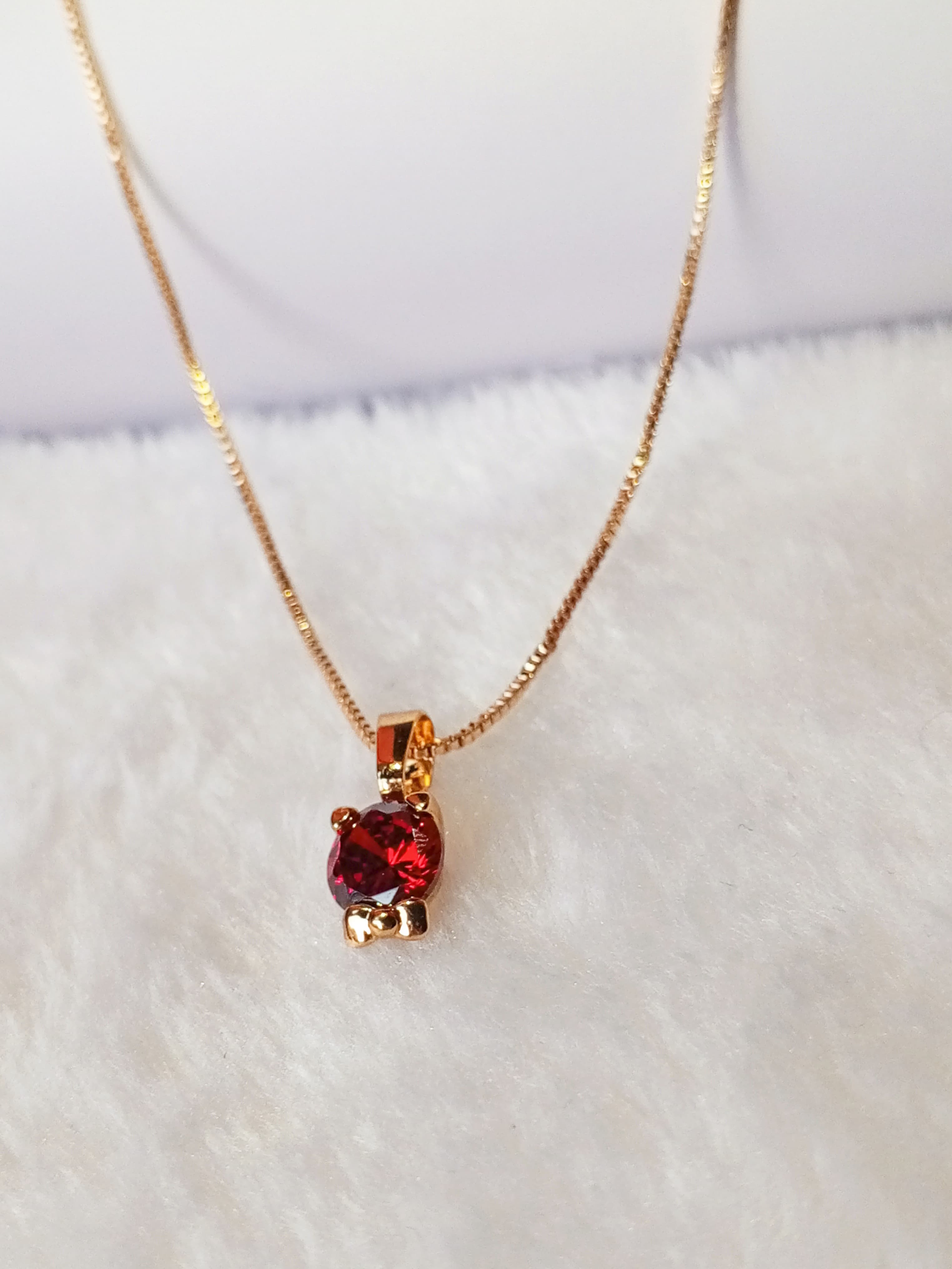 Crimson Solitaire Charm Necklace – ARWAAH COLLECTIONS