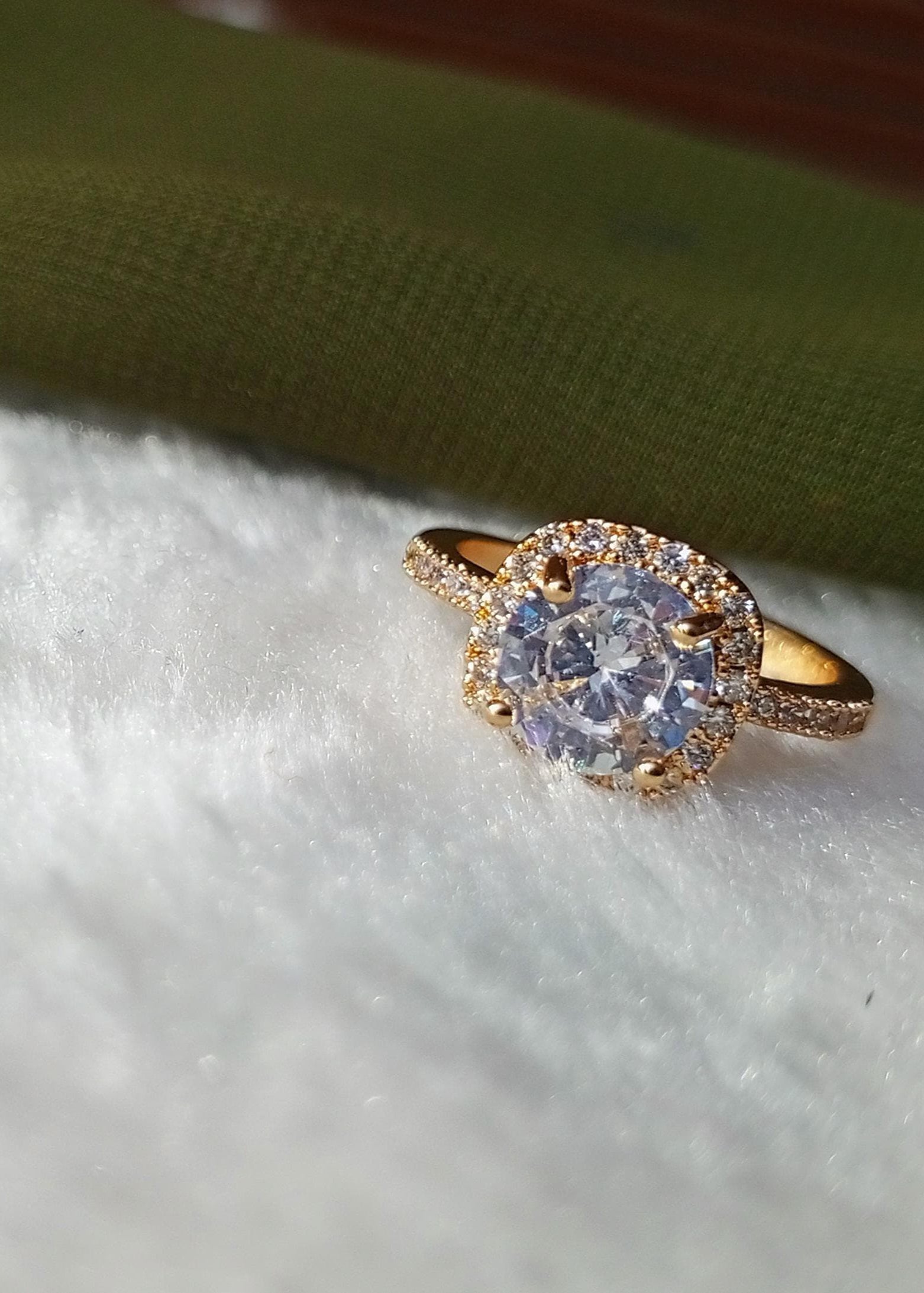 Classic Solitaire Halo Ring in Gold | ARWAAH COLLECTIONS