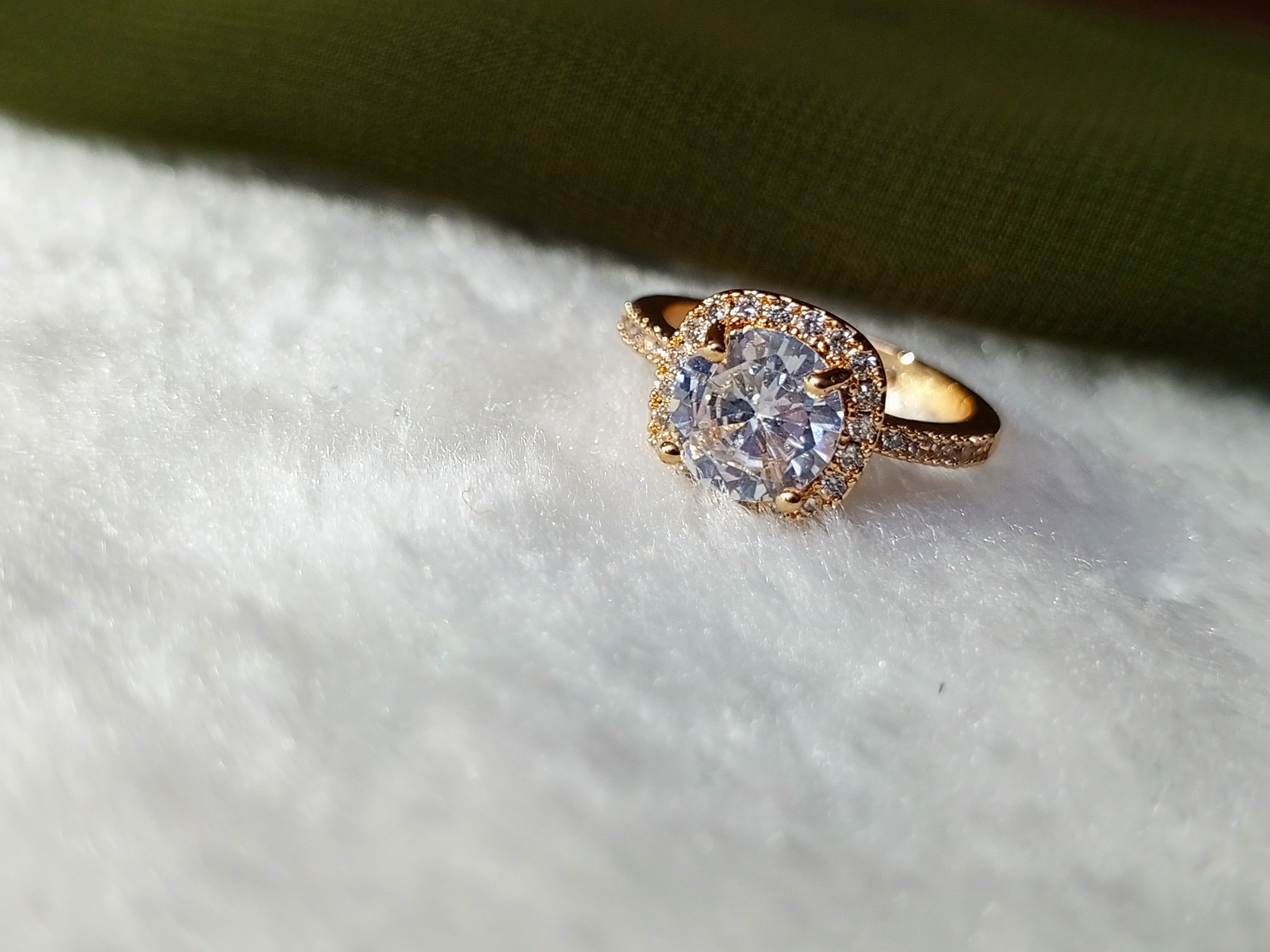 Classic Solitaire Halo Ring in Gold | ARWAAH COLLECTIONS