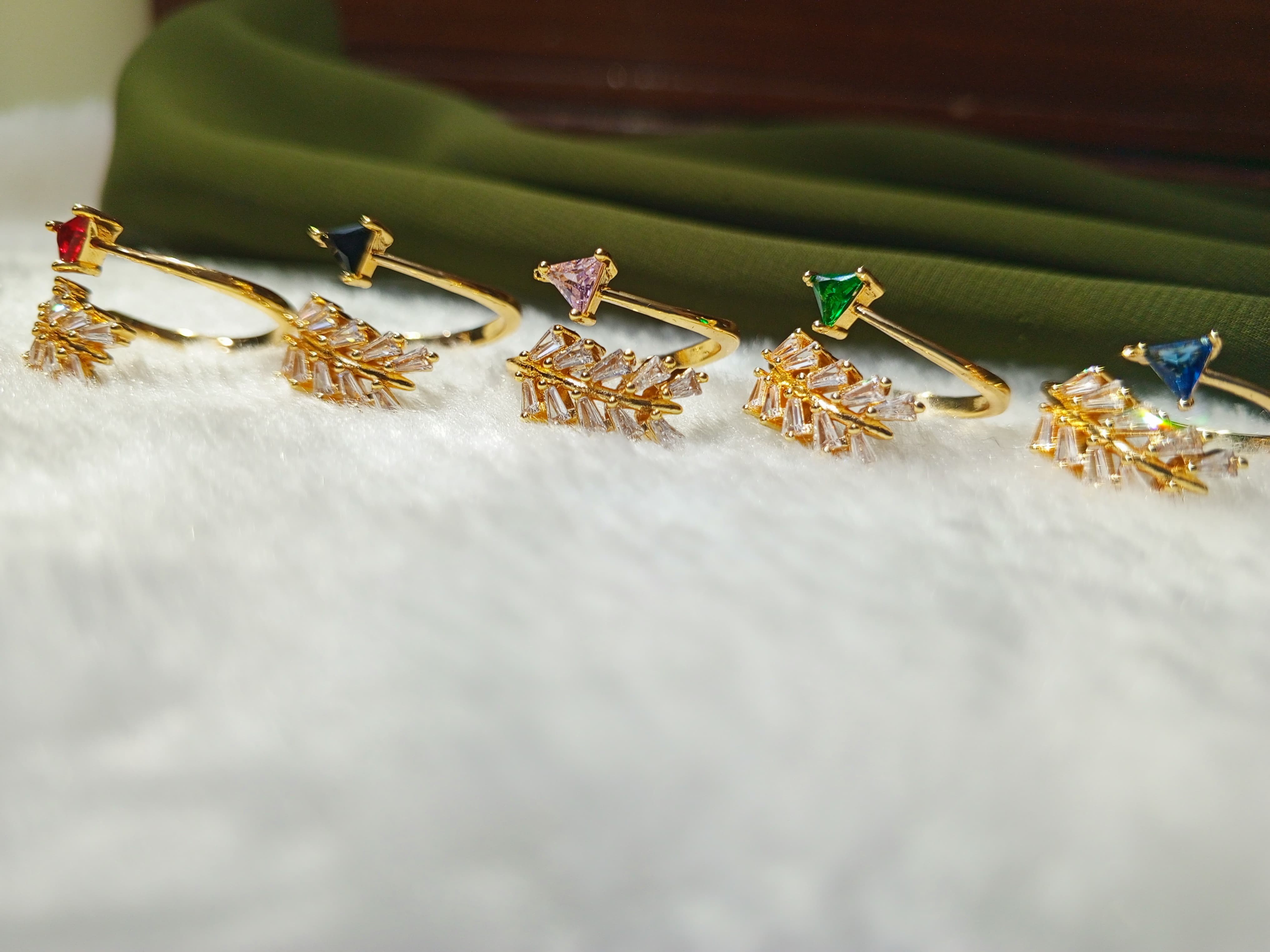 Adjustable Arrow Zircon Rings – Multi Color | ARWAAH COLLECTIONS