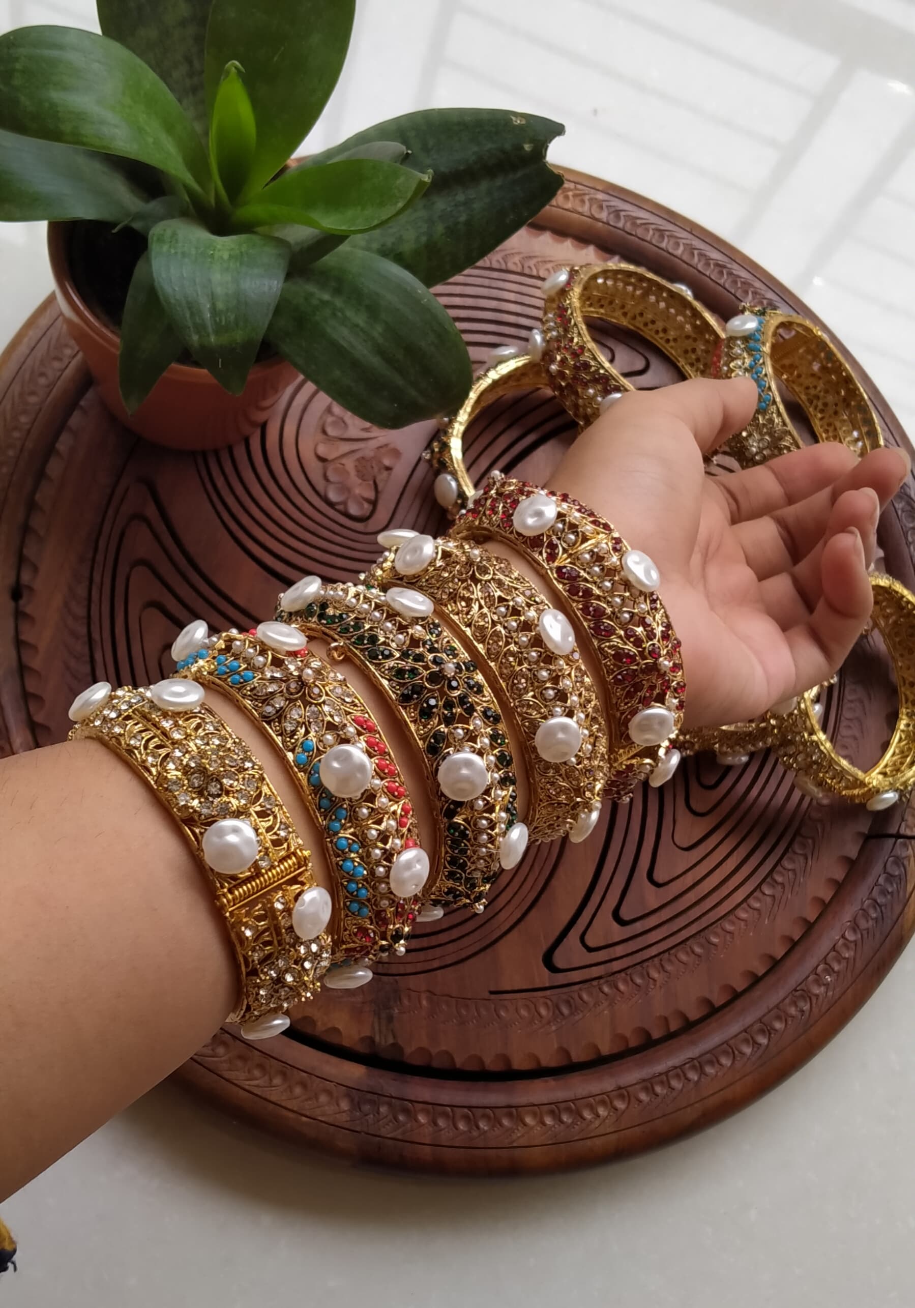 Turkish Mother Pearl Adjustable Bangle