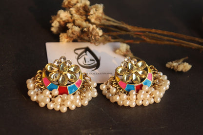 Colorful Kundan-Inspired Studs