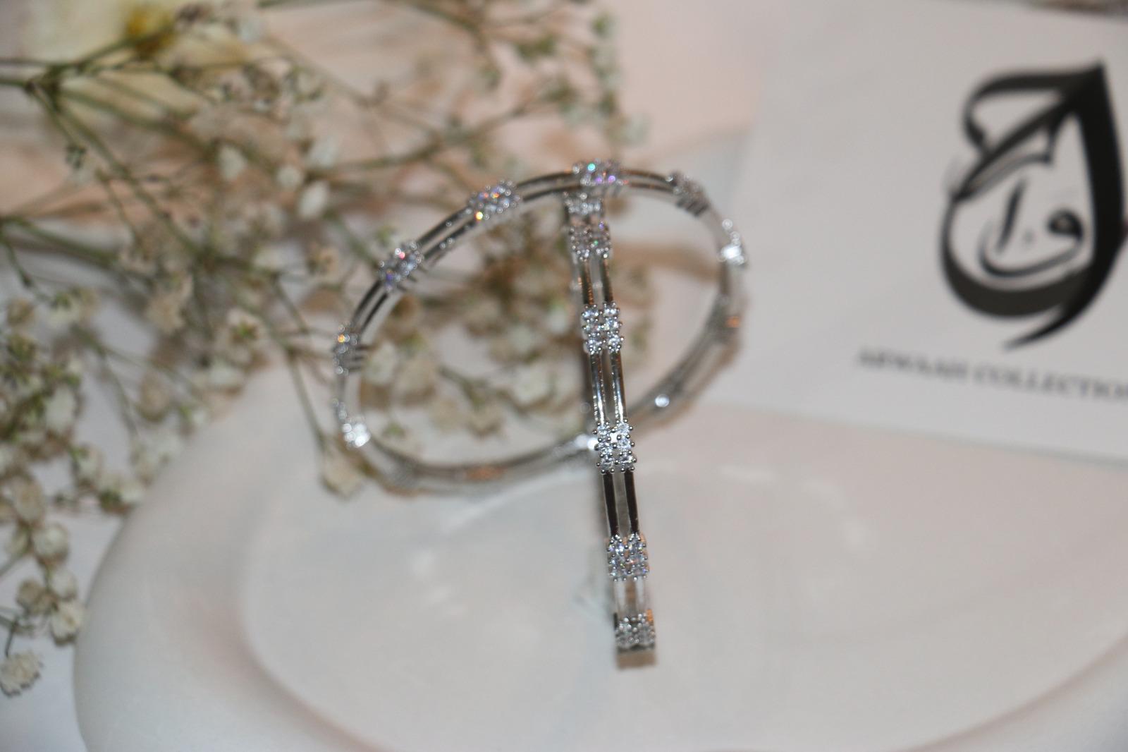 Zircon Studded Bangle Pair