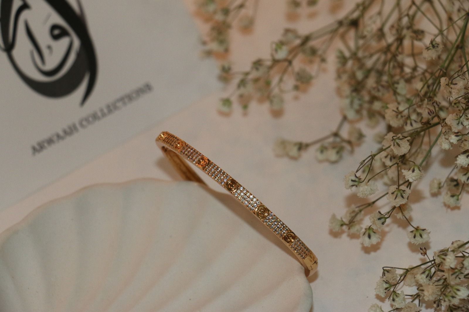 Sparkling Crystal Bangle – Gold & Silver