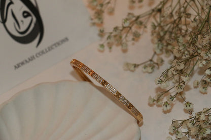 Sparkling Crystal Bangle – Gold & Silver