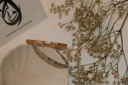 Sparkling Crystal Bangle – Gold & Silver