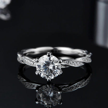 Zircon Solitaire Twist Ring