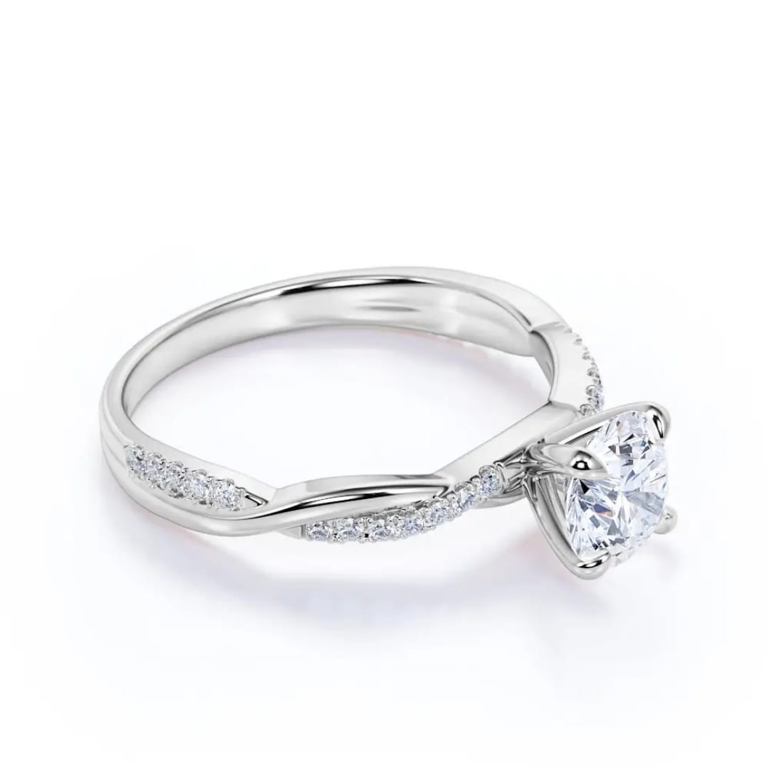 Zircon Solitaire Twist Ring