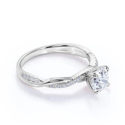 Zircon Solitaire Twist Ring