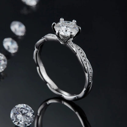 Zircon Solitaire Twist Ring