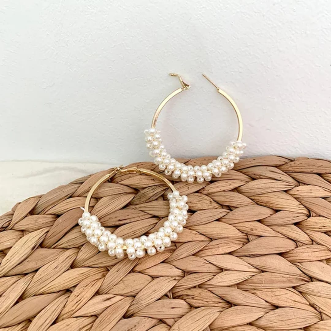 Pearl Whisper Classic Hoop Earrings