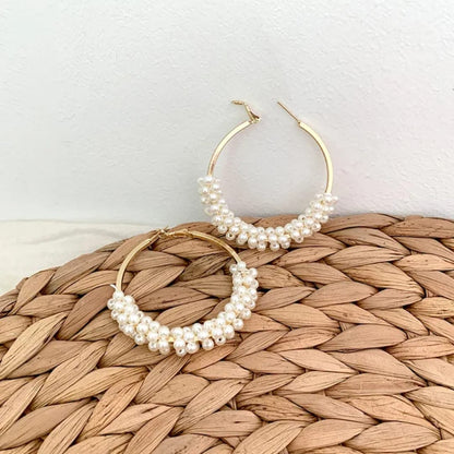 Pearl Whisper Classic Hoop Earrings