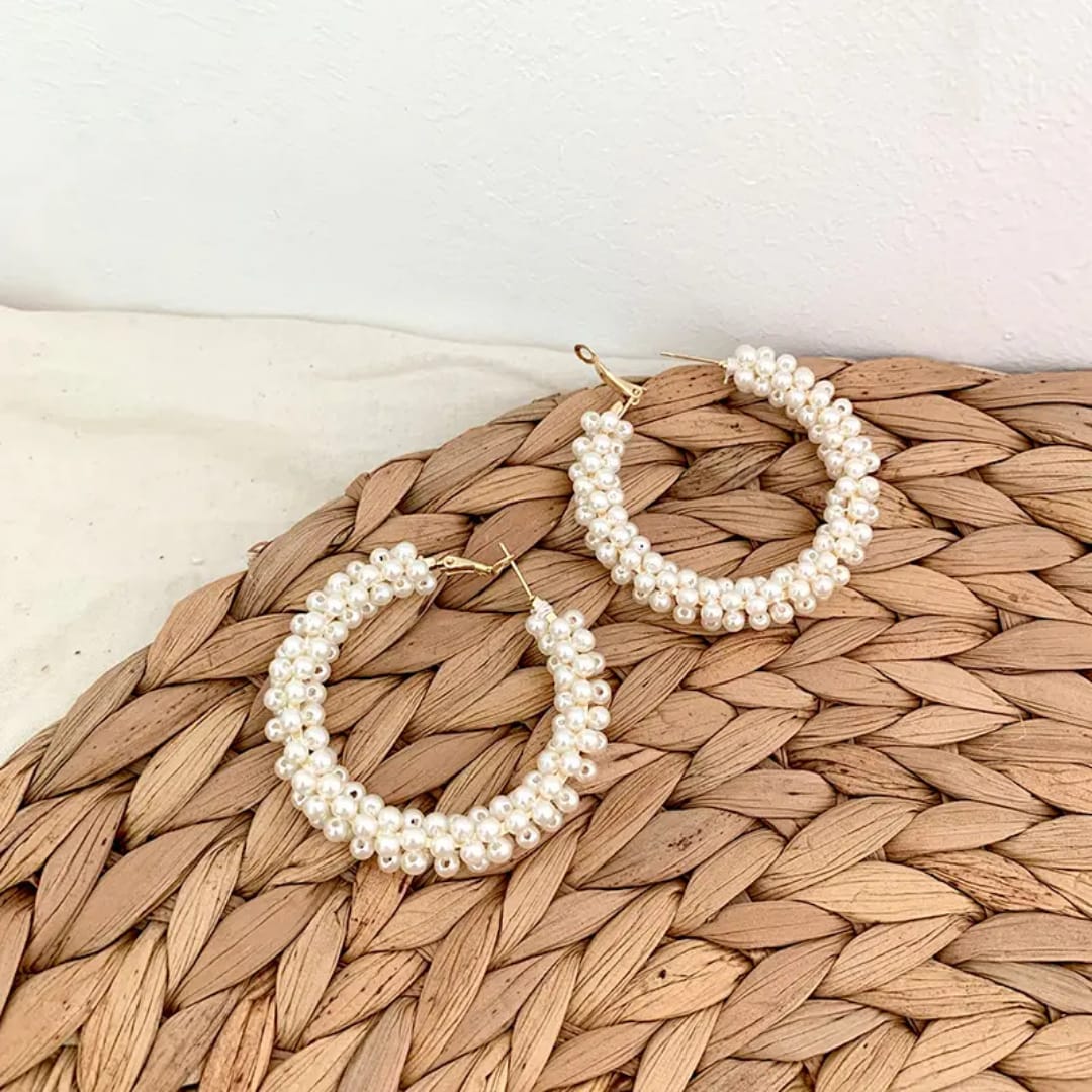 Pearl Whisper Classic Hoop Earrings