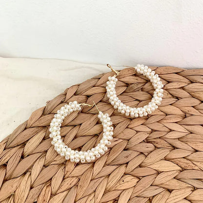 Pearl Whisper Classic Hoop Earrings