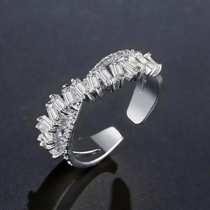 Adjustable Criss-Cross Zircon Ring