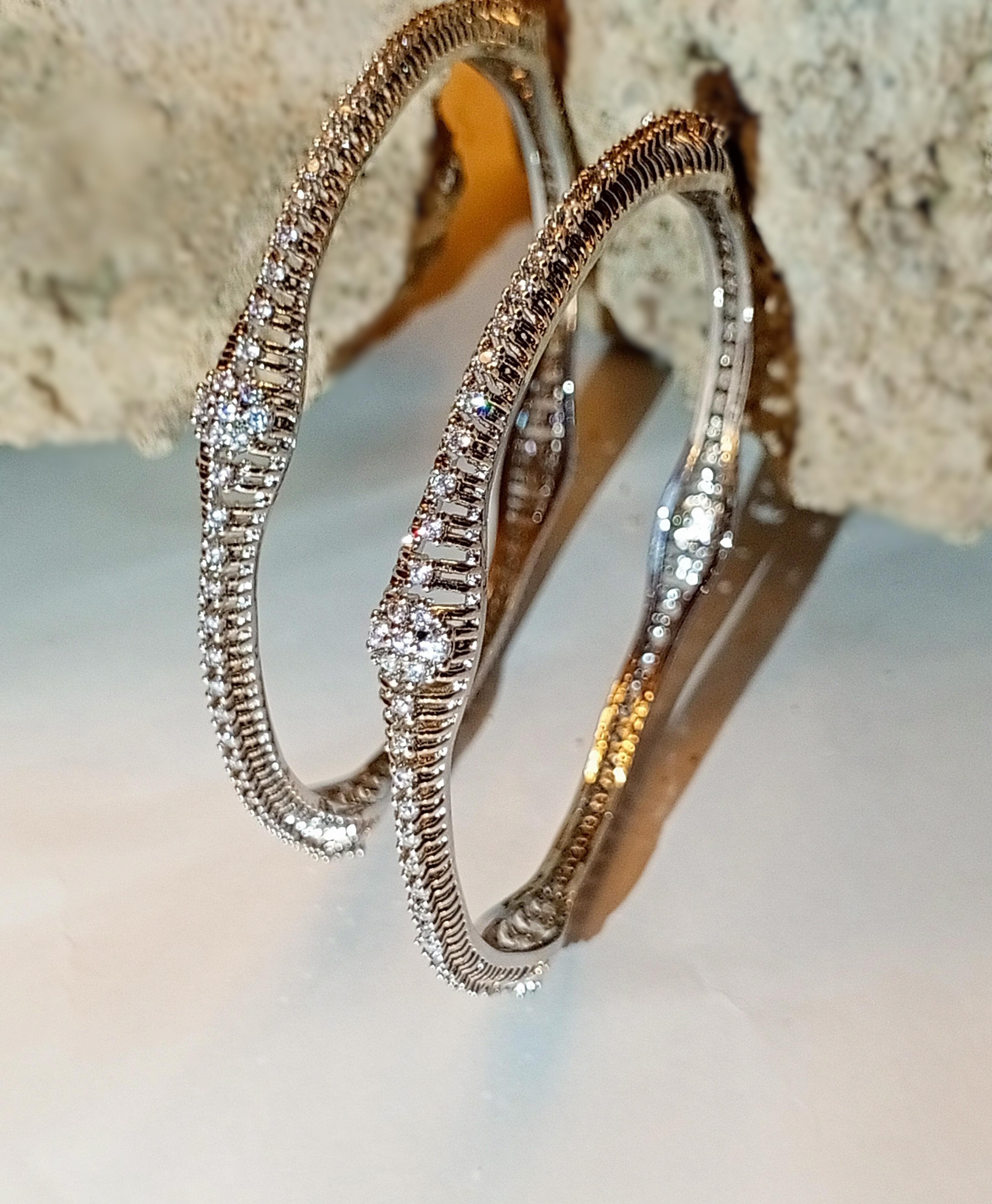 Luxury Full Zircon Bangles – Pair Set