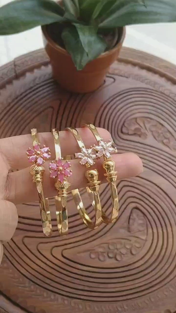 Stone & Pearl Adjustable Bangle (Each)