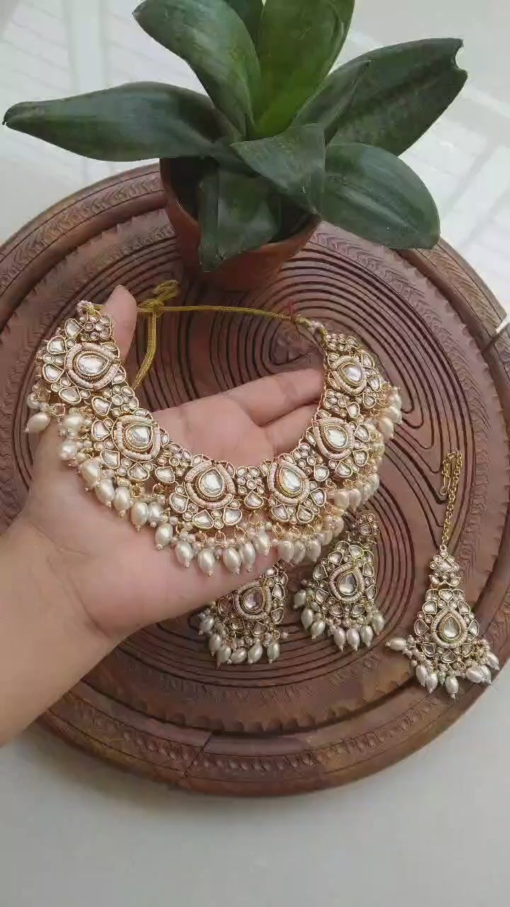 Bridal Choker Set with Teeka & Earrings