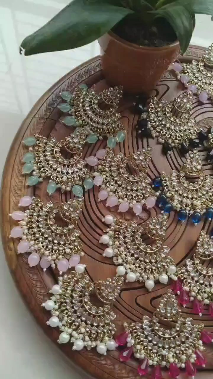 Load video: Premium Kundan Earrings